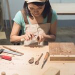Is a woodworking business profitable concept written on a wooden background with tools