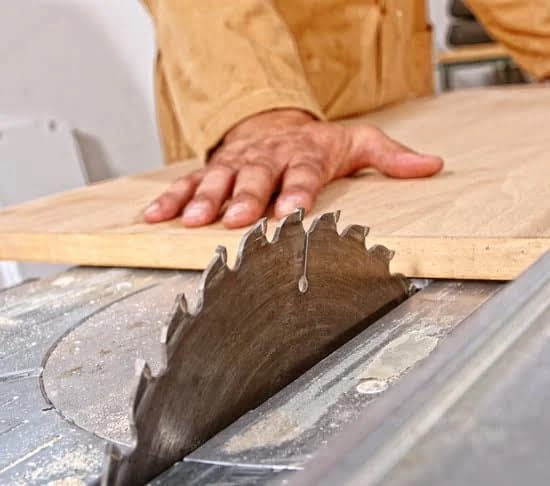 Image of a crosscut in woodworking, showing the process of cutting across the grain