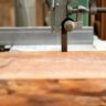 Measuring angles accurately is crucial in woodworking. Use a protractor to measure angles precisely