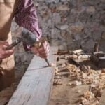 Traditional Japanese joinery techniques displayed in woodworking artistry using natural wood