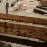 A stack of lead acid batteries to power woodworking tools