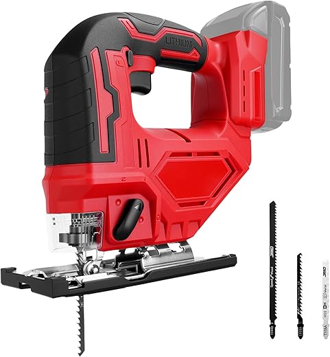 Best Jigsaws 13 Cordless Jig Saw for Milwaukee 18V Battery, 0°-45° Bevel Cuts, Brushless Jigsaw Tool, 3-Position Orbital for Wood/Metal/PVC Cutting